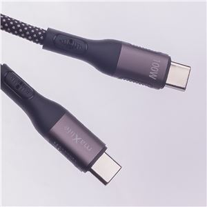 CABLE NYLON TIPO C A TIPO C MAGNETICO 100W 1M NEGRO MAXLIFE - OEM0101402-2