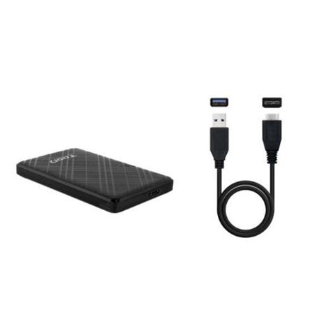 CARCASA EXTERNA HDD/SSD 2.5" SATAI,II,III CABLE USB MICRO-B A USB A - TQE-2500B-2