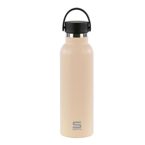 BOTELLA TERMO 600ML ACERO INOXIDABLE BASE SILICONA BEIGE SAFTA - 322664899