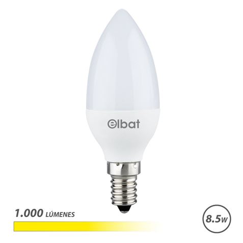 BOMBILLA LED C37 | 8.5W | 1000LM | E14 | LUZ CALIDA | ELBAT - EB0596