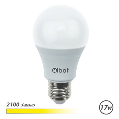 BOMBILLA LED A65 | 17W | 2100LM | E27 | LUZ CALIDA | ELBAT - EB0593