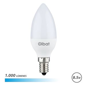 BOMBILLA LED C37 | 8.5W | 1000LM | E14 | LUZ FRIA | ELBAT