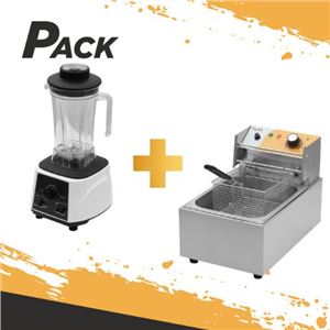 PACK FREIDORA INDUSTRIAL 9 LTROS 2500W + BATIDORA PROFESIONAL 2000W CHEFPRO - PACK193-1