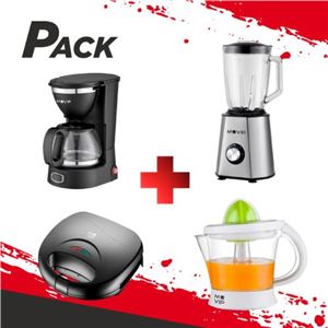 PACK DESAYUNO SANDWICHERA + CAFETERA + EXPRIMIDOR + BATIDORA MUVIP - PACK198-1
