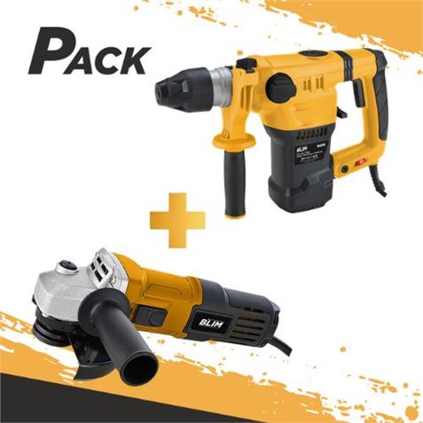 RADIAL 115MM 600W + MARTILLO SDS-PLUS 1500W 6.5 JULIOS BLIM - PACK208