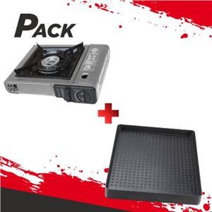 COCINA DE GAS PORTATIL BOMBONA + PLANCHA DE ASAR PARA COCINA PORTÁTIL 1 FUE - PACK214