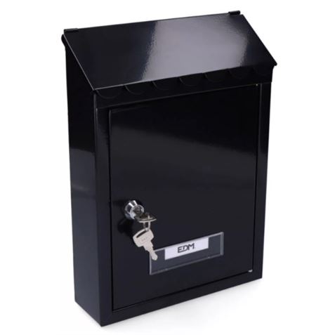 BUZON ACERO STANDAR NEGRO 21X6X30CM - 85806