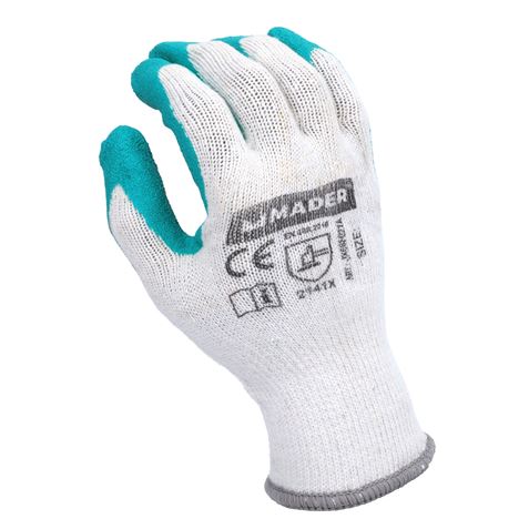 GUANTES DE PROTECCION POLIESTES + LATEX TALLA L MADER - 48227-1