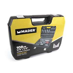 MALETIN LLAVES DE VASO 108PCS 1/4" - 1/2" MADER - 61174-1