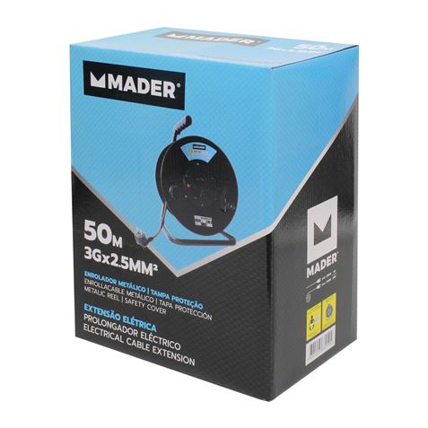 ENROLLADOR DE CABLE 50 METROS CABLE 3X2.5MM MADER - 68019-3
