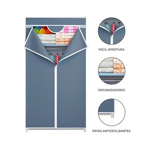 ARMARIO DE TELA CON CREMALLERA 70X45X155 - 80204-7