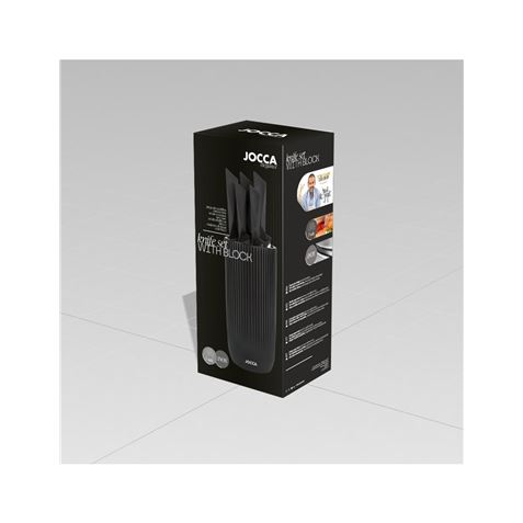 SET 5 CUCHILLOS ACERO INOXIDABLE + TACOMA NEGRO JOCCA - 2712-2