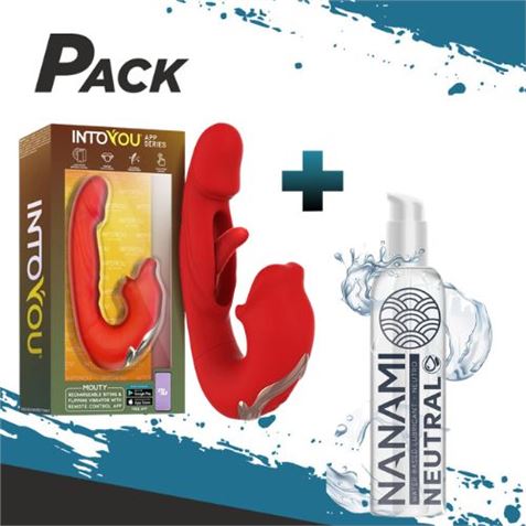 VIBRADOR CON FUNCION DE MORDISQUEO Y FLIPPING + LUBRICANTE BASE DE AGUA 150 - PACK265