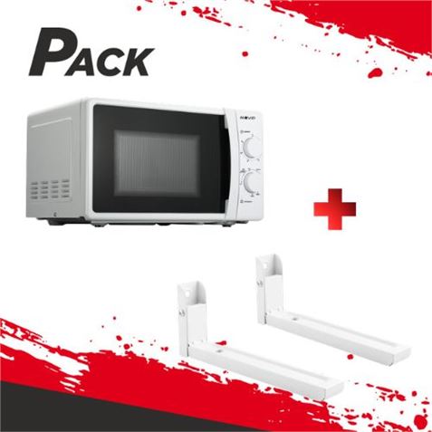 MICROONDAS 20L 700W CON GRILL Y DESCONGELACION + SOPORTE PARA MICROONDAS - PACK268