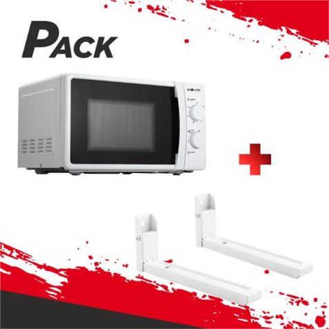 MICROONDAS 20 LITROS 700W FUNCIÓN DESCONGELACIÓN + SOPORTE PARA MICROONDAS - PACK267