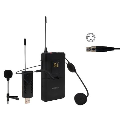 MICROFONO DE CABEZA Y SOLAPA UHF FONESTAR - WI-MIC