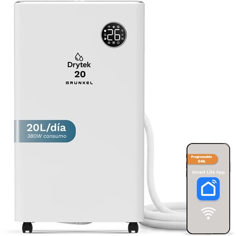 DESHUMIDIFICADOR DE 20 LITROS CON DISPLAY Y WIFI GRUNKEL - DH-20DT