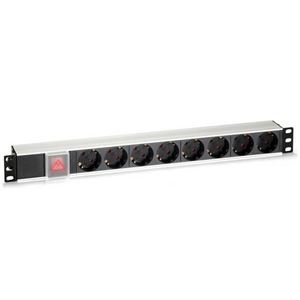 REACONDICIONADA REGLETA PDU RACK 19" 8 TOMAS + INTERRUPTOR ALUMINIO CROMAD