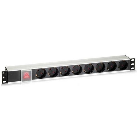 REACONDICIONADA REGLETA PDU RACK 19" 8 TOMAS + INTERRUPTOR ALUMINIO CROMAD - CR0309