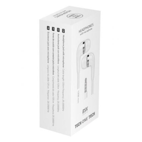 AURICULARES INTRAUDITIVOS CON MICROFONO 3.5 BLANCOS TECH ONE - TEC2905-2