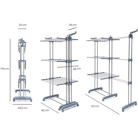 TENDEDERO VERTICAL EXTENSIBLE HASTA 141CM CON RUEDAS INNOVAGOOD - V0104040-1
