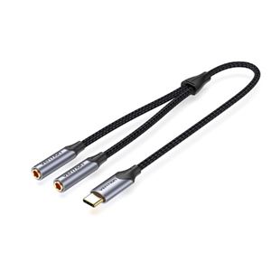 ADAPTADOR USB-C A 2 JACK 3.5 HEMBRA GRIS VENTION - BGNHY