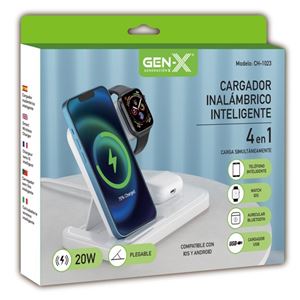 SOPORTE CARGADOR INALAMBRICO 4 EN 1 20W GENX - CH-1023-1