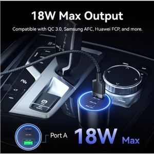 CARGADOR DE COCHE PARA SMARTPHONE | 100W | 2XUSB-C,1USB-A NEGRO VENTION - FFQB0-4