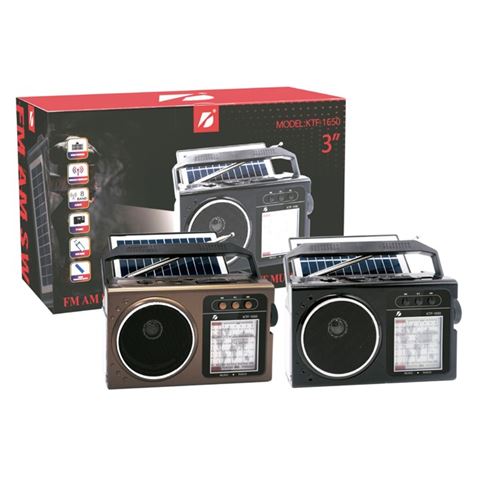 RADIO SOLAR - ALTAVOZ BT | USB | TF | FM | AM | SW | LUZ EMERGENCIA GENX - KTF-1650