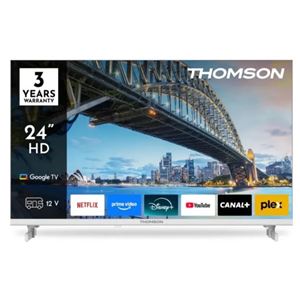 TELEVISOR BLANCO QLED HD 24" | WIFI | BLUETOOTH | SMART TV | 12V THOMSON - 24HQG3S15CW