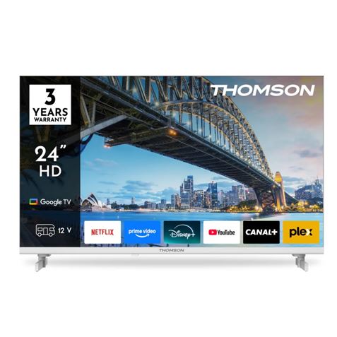 TELEVISOR BLANCO LED HD 24" | WIFI | BLUETOOTH | SMART TV | 12V THOMSON - 24HG2S15CW