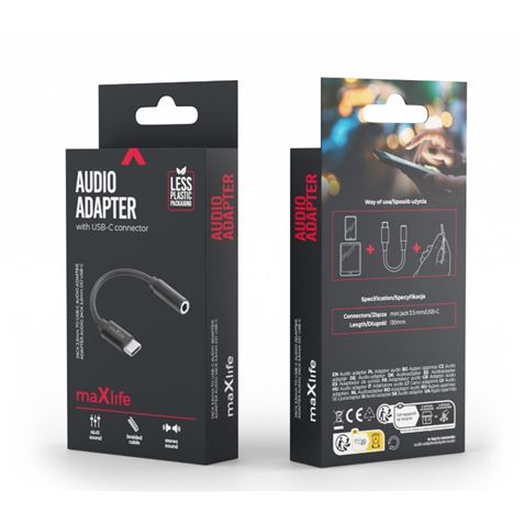 ADAPTADOR DE AUDIO MINI-JACK A USB-C MXJC-02 MAXLIFE - OEM0002477-1