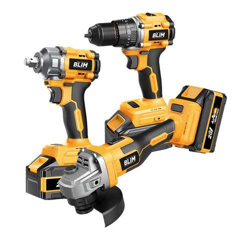 REAC PACK 20V TALADRO LLAVE IMPACTO RADIAL S/CARBONES 2 BATERIAS 4AH BLIM - BL0491-1