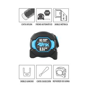 FLEXOMETRO SERIE HQ. 8MX25MM DOBLE CARA FONTASTOCK - FSKFLHQ8025C-1