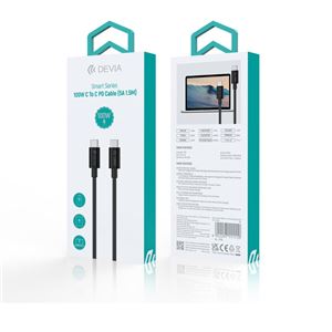 CABLE USB TIPO C A TIPO C 1.5M 100W DEVIA - BRA014144-1