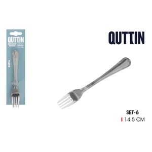 SET 6 TENEDORES POSTRE 1.5MM QUTTIN - QT1507F6466B