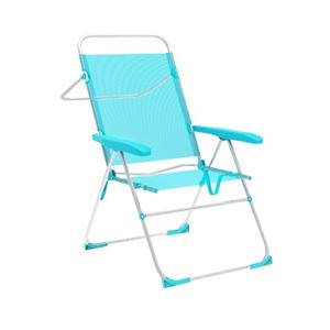 SILLA PLEGABLE 5 POSICIONES ALUMINIO AGUAMARINA 59X61X97CM - 10310