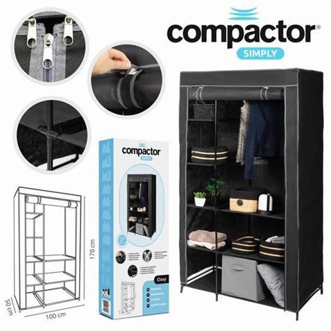 ARMARIO TELA 8 ESTANTES/1 BARRA 100X50X170CM COMPACTOR - 200202