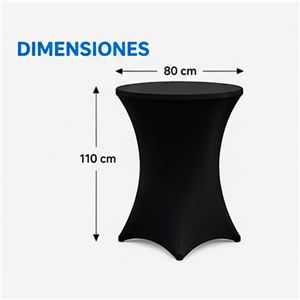 FUNDA PARA MESA DE COCTEL 110X80 NEGRA SUNGARDEN - SG0214-4