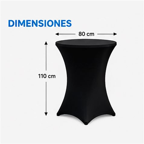 FUNDA PARA MESA DE COCTEL 110X80 NEGRA SUNGARDEN - SG0214-4