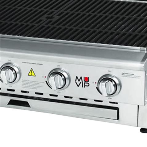 BARBACOA DE GAS INOX PRO 5 FUEGOS SOBREMESA MUVIP - MV0677-4