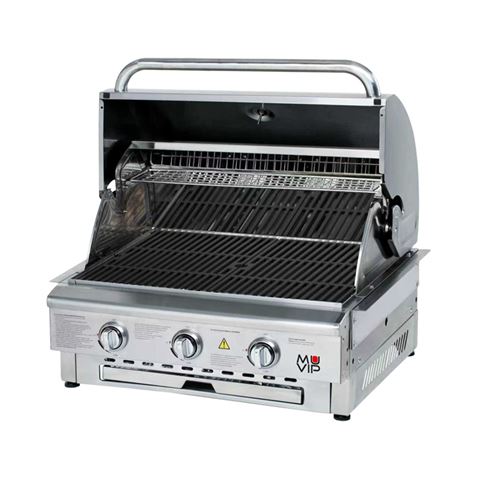 BARBACOA DE GAS INOX PRO 3 FUEGOS SOBREMESA MUVIP - MV0676-1