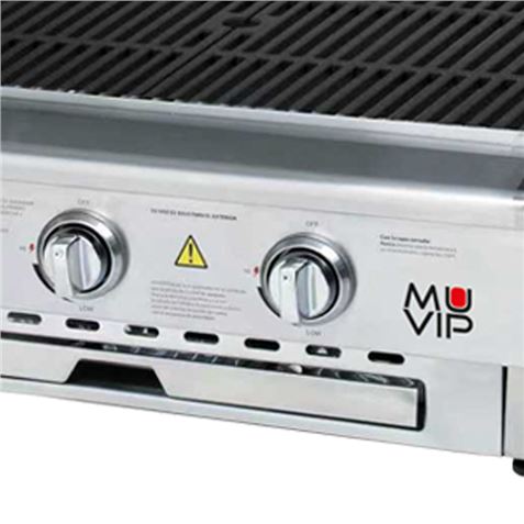 BARBACOA DE GAS INOX PRO 3 FUEGOS SOBREMESA MUVIP - MV0676-4