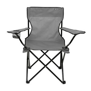 SILLA PLEGABLE DE CAMPING CON POSAVASOS GRIS SUNGARDEN - SG0210-3