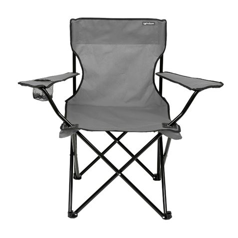 SILLA PLEGABLE DE CAMPING CON POSAVASOS GRIS SUNGARDEN - SG0210-3