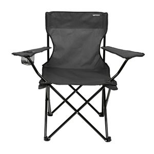 SILLA PLEGABLE DE CAMPING CON POSAVASOS GRIS OSCURO SUNGARDEN - SG0209-3