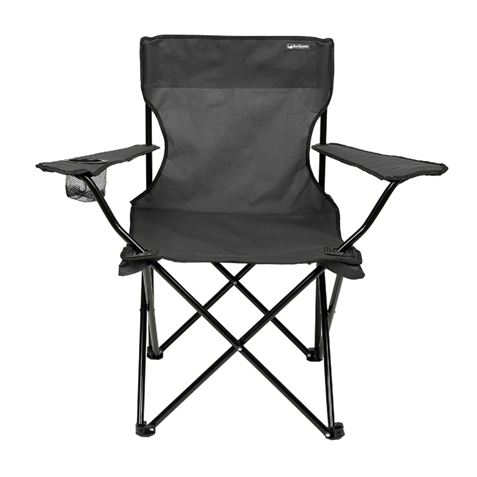 SILLA PLEGABLE DE CAMPING CON POSAVASOS GRIS OSCURO SUNGARDEN - SG0209-3