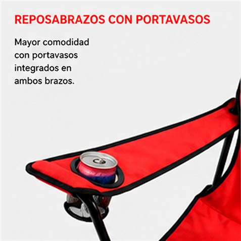 SILLA DOBLE PLEGABLE DE CAMPING CON NEVERA Y SOMBRILLA SUNGARDEN - SG0212-6