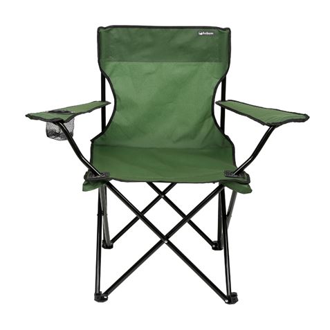 SILLA PLEGABLE DE CAMPING CON POSAVASOS VERDE SUNGARDEN - SG0211-3