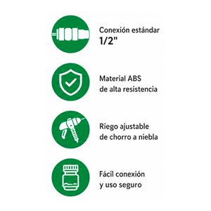 SET 4PCS BOQUILLA DE RIEGO + ADAPTADORES PARA MANGUERA 1/2" SUNGARDEN - SG0196-2.1